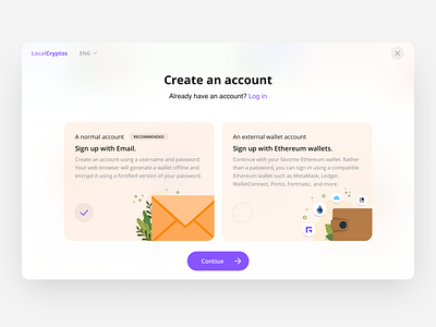 LocalCryptos Create an Account account bitcoin create crypto ethereum exchange form sign in sign up trade