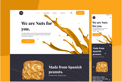 Peanut butter brand website clean mobile peanut peanut butter responsive ui ux website