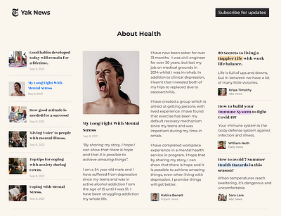 Blog Article art article blog article branding design graphic design health illustration mental health minimal newspaper ui ui ux
