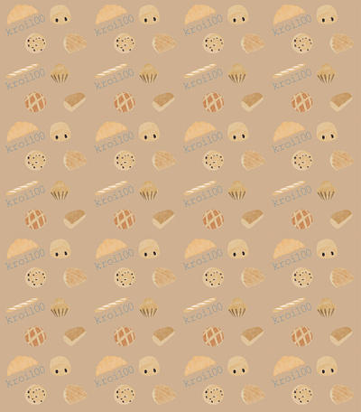 Kroi100 pattern baguette bakery boulangerie brand branding design design graphique designer graphique designer portfolio graphic design graphic designer illustration motif packaging pain pattern viennoiserie