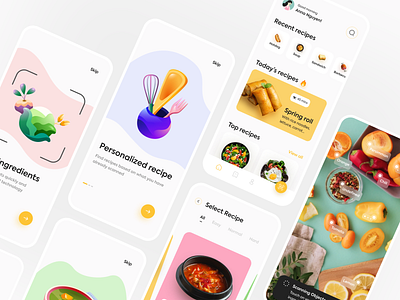 AR Recipe Mobile App app ar food scanning illustration mobile app recipe app scan ui ui concept ui design