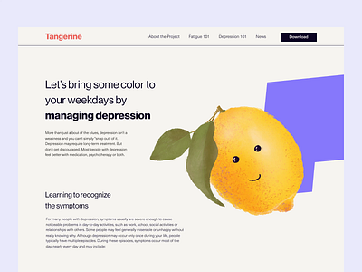 Tangerine_depression 101 animation branding desktop illustration landing landing page minimalistic ui web design