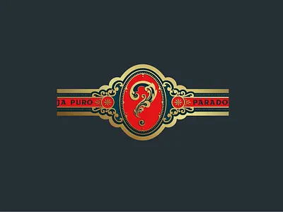 Cuantos Puros cigar band branding design illustration lettering logo type typography vector vintage
