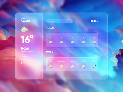 Weather Glassmorphism design glassmorphism graphic design ui web