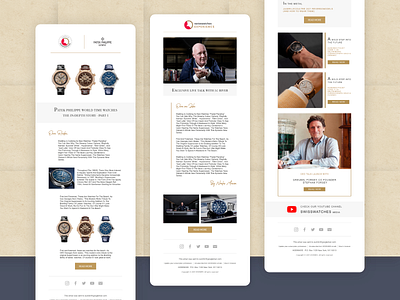 Swisswatches Newsletter design newsletter product ui design watches