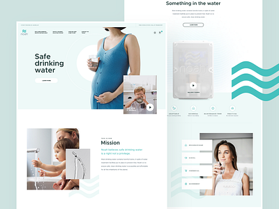 Noah clean design desktop filter green interface landing layout page pure responsive subtl ui ux visux water web webdesign white