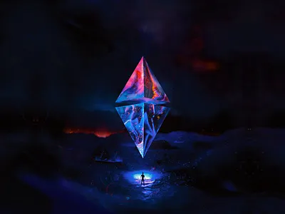 ETH100-004 adventure blender diamond eth ethereum explore gem illustration nft wantline
