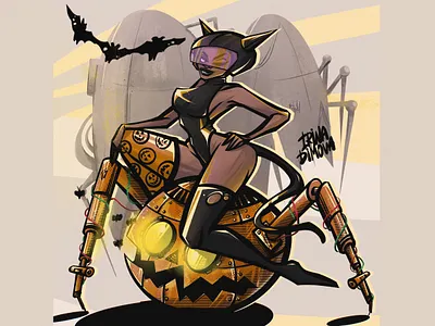 Cat Woman Character Art animation character character design design digital art fantasy fantasy art illustration sticker stickers