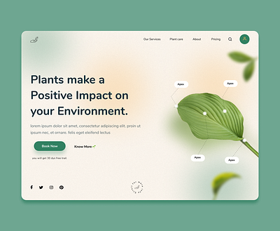 plant based app landing page app branding design gogreen graphic design illustration landingpage plantaap ui ux