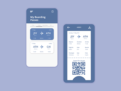 Boarding Pass - UI Design graphic design interaction ui ux