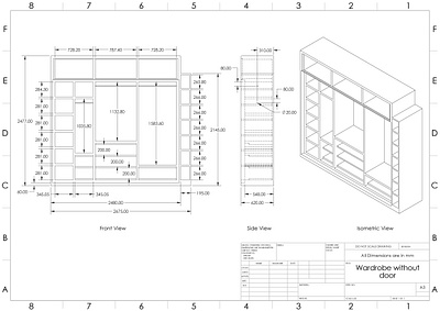 Wardrobe 3D & 2D 2d 3d art artistic blender design drawing solidworks wardrobe