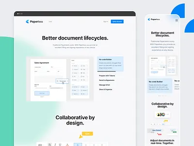 Website Exploration (Paperless) builder contract graphic design logo paperless saas software ui website