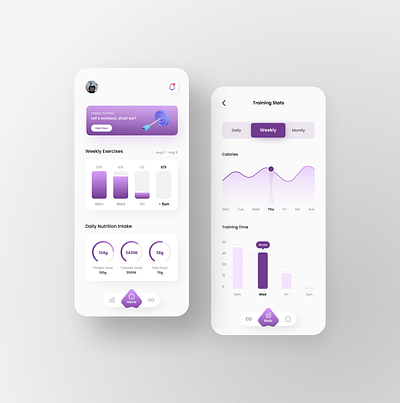 Fitness Tracker - UI app app ui application appui chart design fit fitness fitnessapp mobile mobile app mobileapp tracker ui uidesign