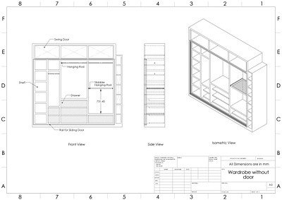 Wardrobe 3D & 2D 2d 3d art artistic blender design drawing solidworks wardrobe