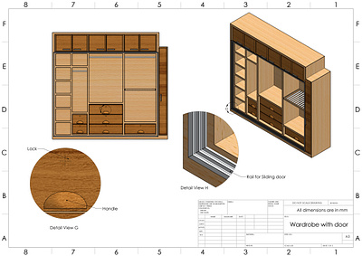 Wardrobe 3D & 2D 2d 3d art artistic blender design drawing solidworks wardrobe