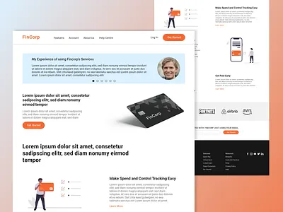 FinTech landing page adobexd figma graphic design highfidelity illustration landingpage minimal modernui prototype typography ui uidesign uiux ux webdesign website wireframe
