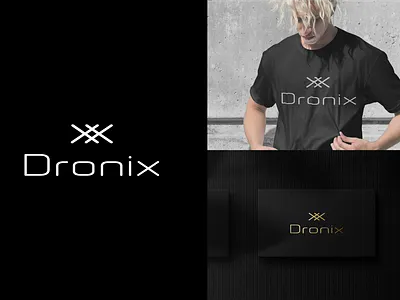 Minimal Logo Design - Dronix black logo design branding design flat graphic design icon illustration logo logo mockup minimal modern logo design tech logo technology logo design vector