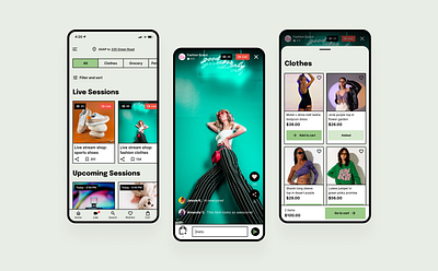 E-Commerce Mobile App app design ecommerce livestreamshopping mobileapp shopping ui ux webdesign