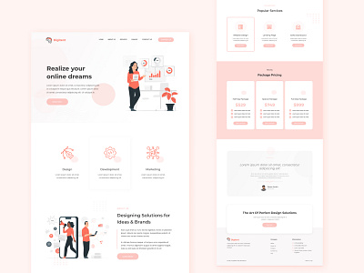Creative Soft Color Landing Page Design female minimal soft color spa template