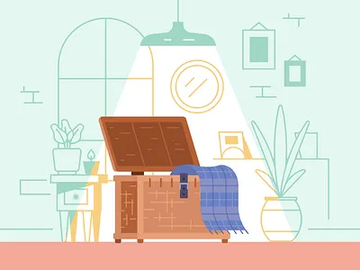 Make it Shine basket branding color declutter decor design furnishing furniture home icon illustration organization recycle simplify storage trash vector wicker