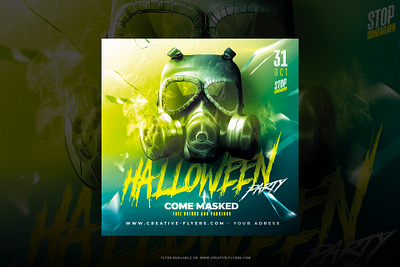 Halloween Flyer Template creative design flyer design flyer templates graphic design graphic designer halloween illustration mask party flyer photoshop poster posters psd flyer