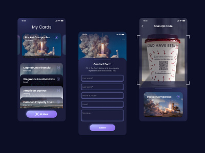 Business Card Mobile App app ui ux