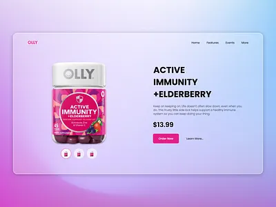 Active Immunity + Elderberry active immunity branding design flat glassmorphism header design minimal ui ux web design web header web ui website