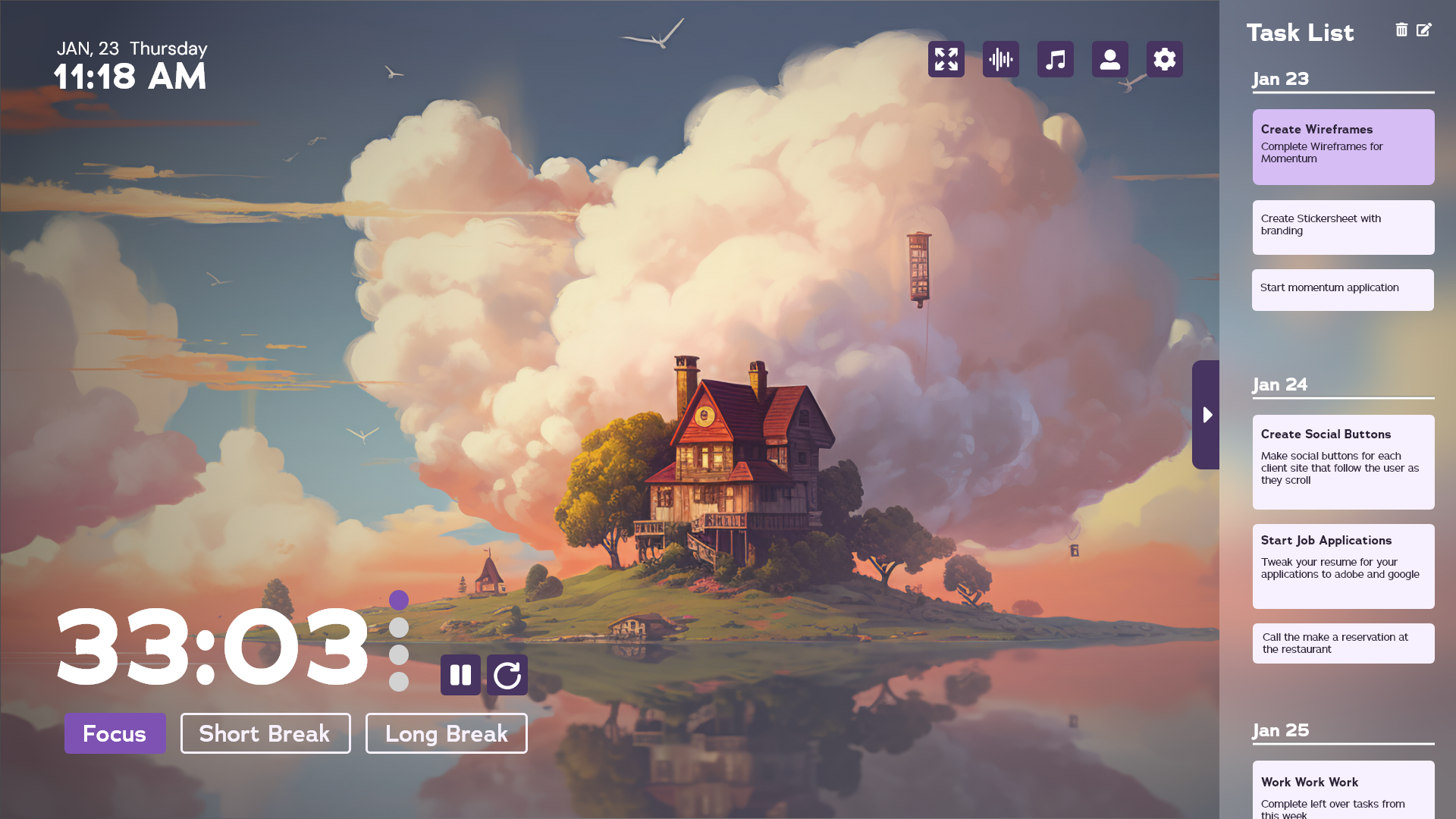 Momentum - Pomodoro Task Timer graphic design ui ux web design