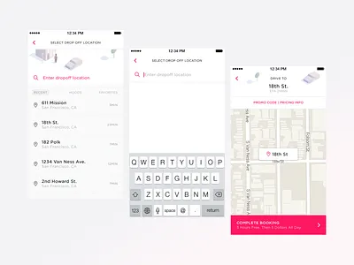 Carbon Valet - Drop Off Location branding mobile app product design ui ux