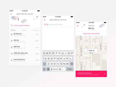 Carbon Valet - Drop Off Location branding mobile app product design ui ux