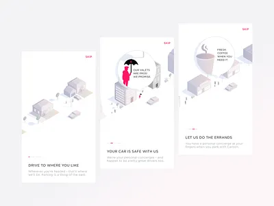 Carbon Valet - Walkthrough branding mobile onboarding product design ui ux