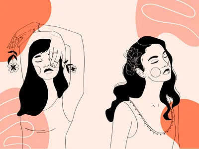 Women colorful fashion girl illustration people vector