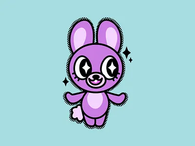Sparkle Bunny bunny cartoon character design character illustration graphic illustration halftone mascot design rabbit vector vector illustration