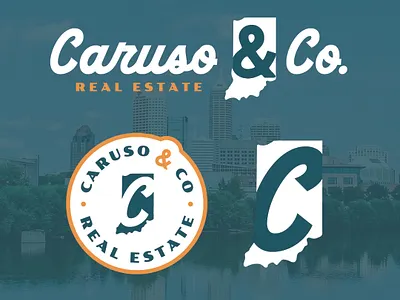 Caruso & Co. branding design graphic design illustration lettering logo property real estate script typography vector