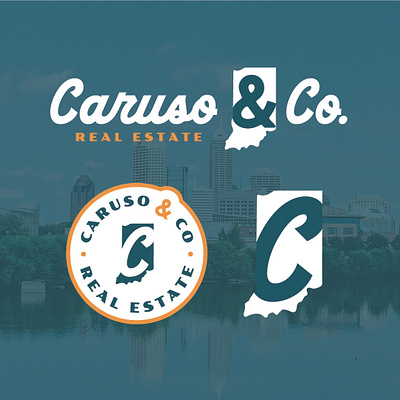 Caruso & Co. branding design graphic design illustration lettering logo property real estate script typography vector