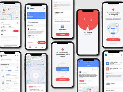 Manobik_v1.0 : Helps find donors. app blooddonation design passion project ui ux