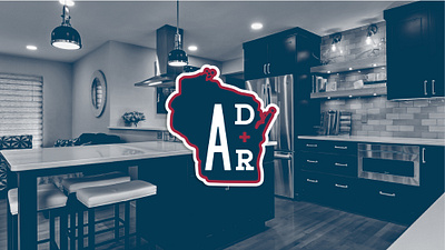 Advantage Design + Remodel architect blue branding construction contactor design illustration lettering logo red remodel typography vector wisconsin