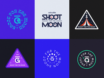 ✨🚀🌙✨ badge branding design illustration logo moon nasa patch rocket space stars type typography