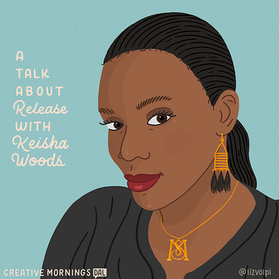 CM/DAL - Keisha Woods cartoon creative mornings digital illustration illustration person portrait texas