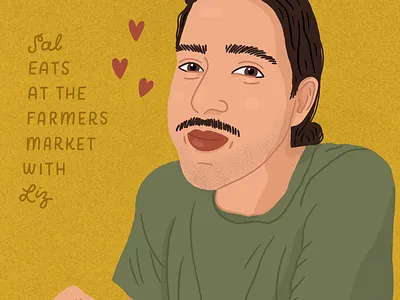 Sal <3 digital illustration illustration ipad person person eating portrait portrait illustration procreate