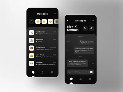 013 Direct Messaging bubble chat daily ui daily ui 013 dailyui013 dark design figma interface messaging messenger ui uidesign ux uxdesign