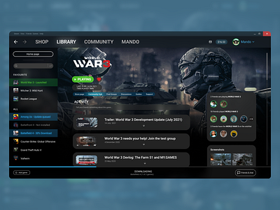 Steam concept app architecture concept design steam ui ux