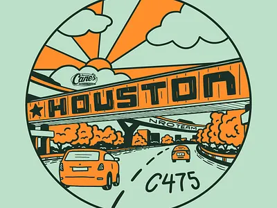 Houston NRO apparel apparel design cars design highway illustration interstate lettering street t shirt t shirt design tee tee shirt texas
