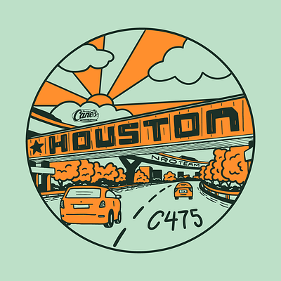 Houston NRO apparel apparel design cars design highway illustration interstate lettering street t shirt t shirt design tee tee shirt texas