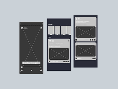 Low-fi wireframes for a mobile app animation app branding design figma graphic design icon illustration lo fi lofi logo low fidelity mobile print product design typography ui ux vector web design