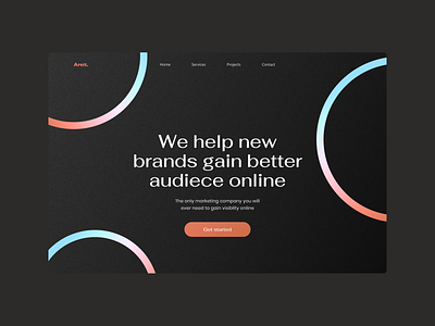 Marketing Company Website branding branding and identity colourful dark ui design gradient graphic design marketing minimal noise type typography ui web website