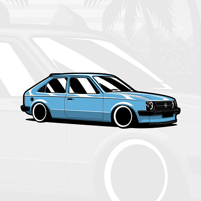 Opel Kadett D art automotive car cars classic d design drawing illustration kadett logo opel style vector