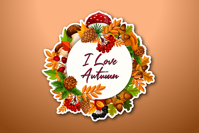 I love autumn badge vector design design illustration illustrator lettering logo minimal ui ux vector