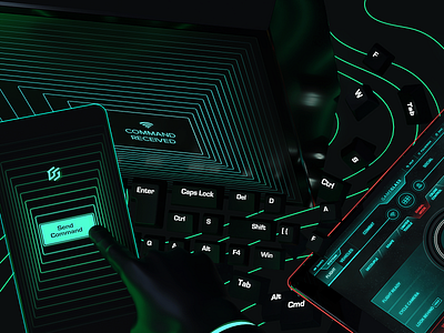 Random visual for GG 3d cyber dark interface mockup screenshots shards tron