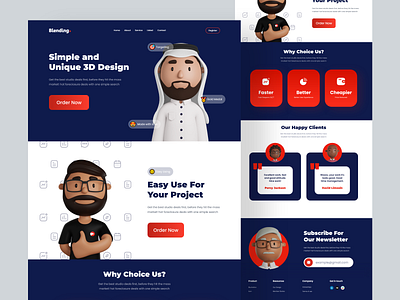 Blending Website - Landing Page 3d app blender cool craftwork halolab odama offspace orizon owwstudio piqo plainthing uiux uiuxdesign ux vektora webdesign website